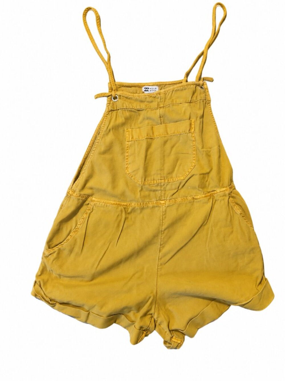 Billabong Mustard Yellow Overall Shorts Size Small
